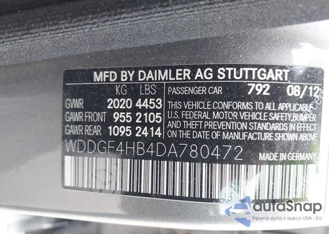 2013 Mercedes-Benz C 250 Luxury/Sport from USA, damaged, VIN WDDGF4HB4DA780472